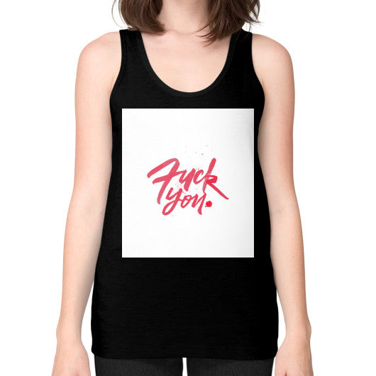Unisex Fine Jersey Tank (on woman) Black - Fook You!