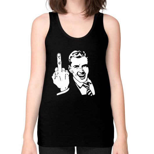 Unisex Fine Jersey Tank (on woman) Black - Fook You!