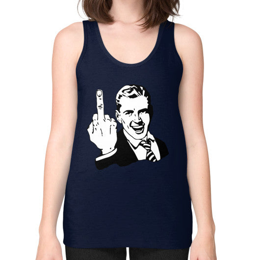 Unisex Fine Jersey Tank (on woman) Navy - Fook You!