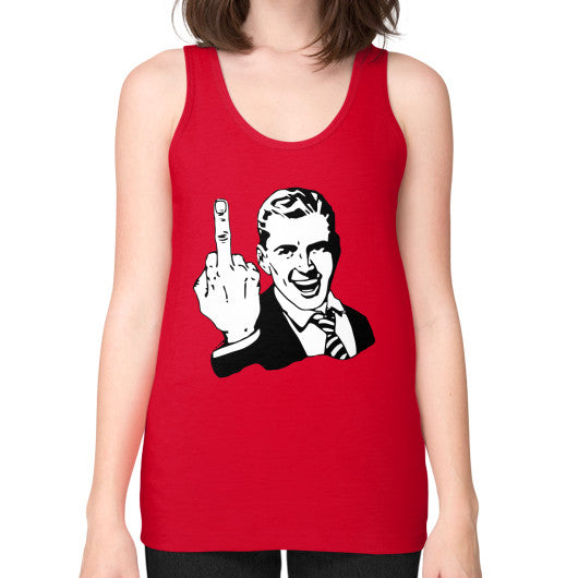 Unisex Fine Jersey Tank (on woman) Red - Fook You!