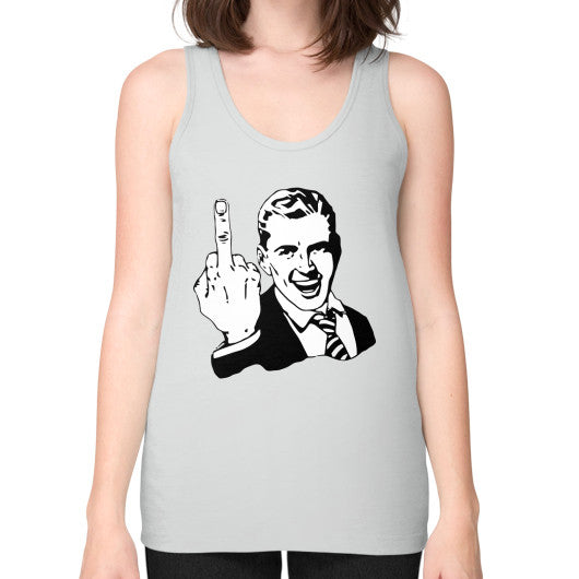 Unisex Fine Jersey Tank (on woman) Silver - Fook You!