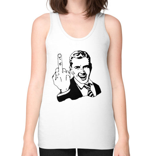 Unisex Fine Jersey Tank (on woman) White - Fook You!