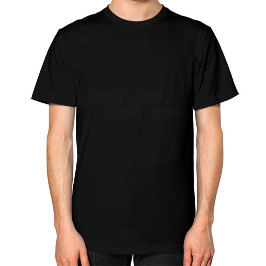 Unisex T-Shirt (on man) Black - Fook You!