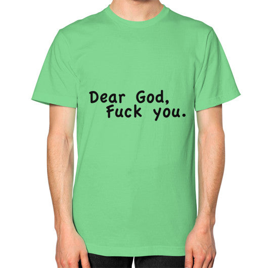Unisex T-Shirt (on man) Grass - Fook You!
