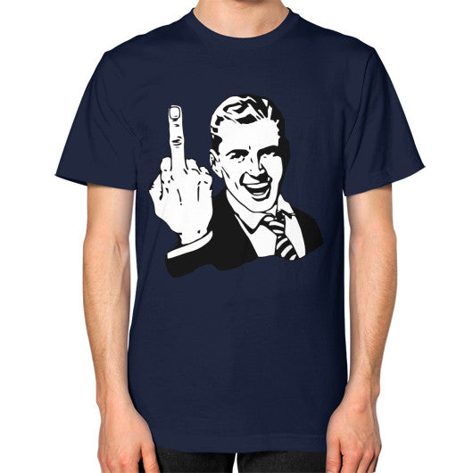 Unisex T-Shirt (on man) Navy - Fook You!