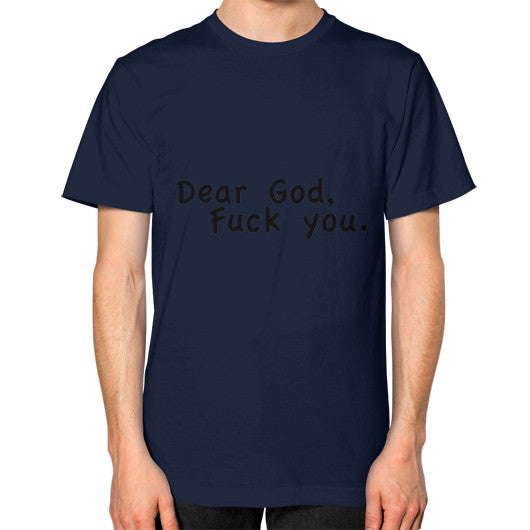 Unisex T-Shirt (on man) Navy - Fook You!