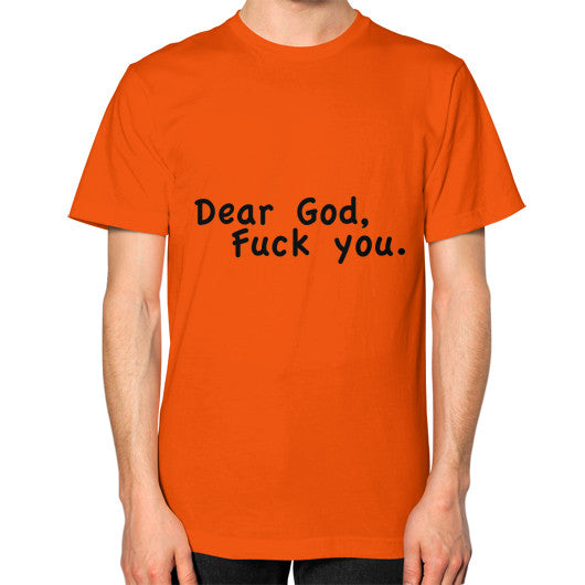 Unisex T-Shirt (on man) Orange - Fook You!