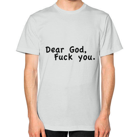 Unisex T-Shirt (on man) Silver - Fook You!
