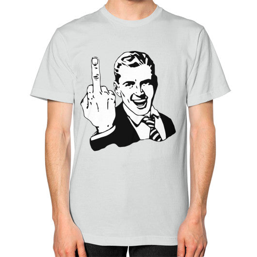 Unisex T-Shirt (on man) Silver - Fook You!