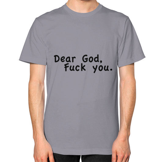 Unisex T-Shirt (on man) Slate - Fook You!