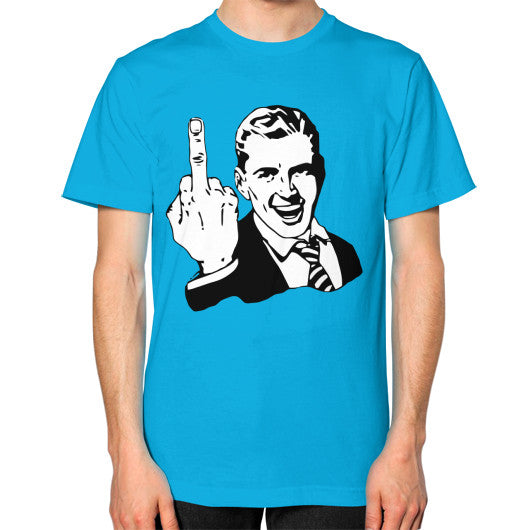 Unisex T-Shirt (on man) Teal - Fook You!