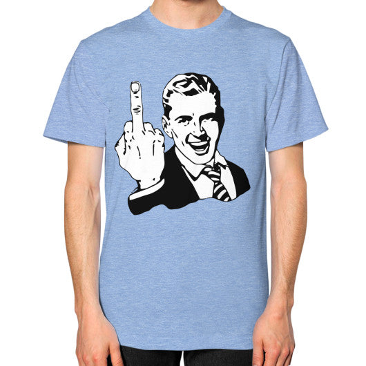 Unisex T-Shirt (on man) Tri-Blend Blue - Fook You!