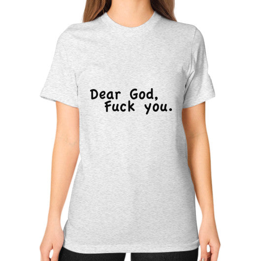 Unisex T-Shirt (on woman) Ash grey - Fook You!