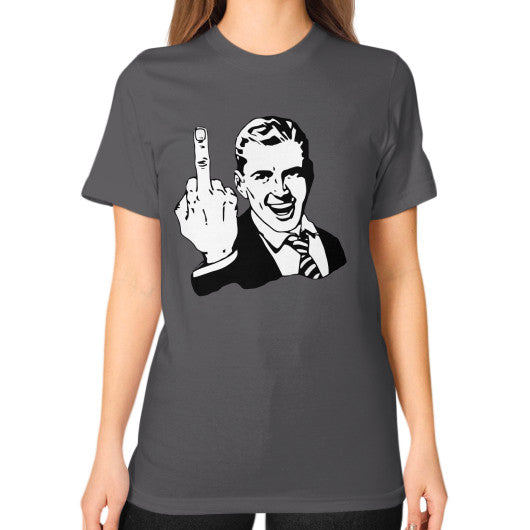 Unisex T-Shirt (on woman) Asphalt - Fook You!
