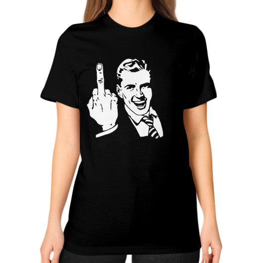 Unisex T-Shirt (on woman) Black - Fook You!