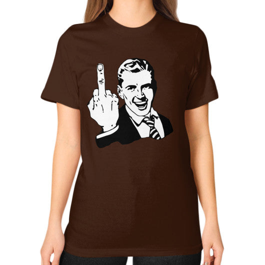 Unisex T-Shirt (on woman) Brown - Fook You!