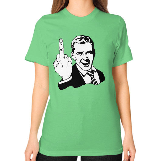 Unisex T-Shirt (on woman) Grass - Fook You!