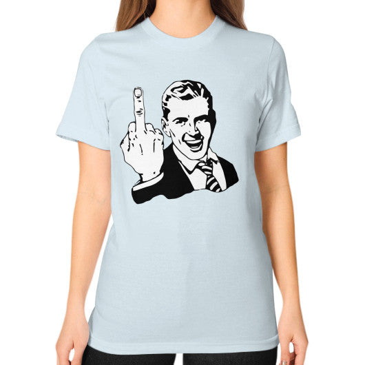Unisex T-Shirt (on woman) Light blue - Fook You!