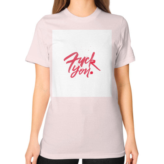 Unisex T-Shirt (on woman) Light pink - Fook You!