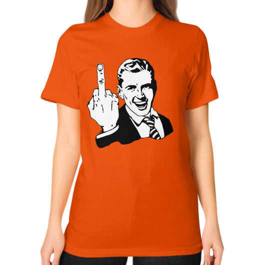 Unisex T-Shirt (on woman) Orange - Fook You!
