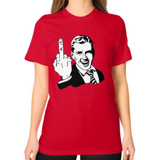 Unisex T-Shirt (on woman) Red - Fook You!