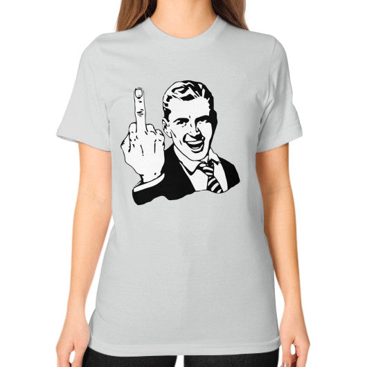 Unisex T-Shirt (on woman) Silver - Fook You!