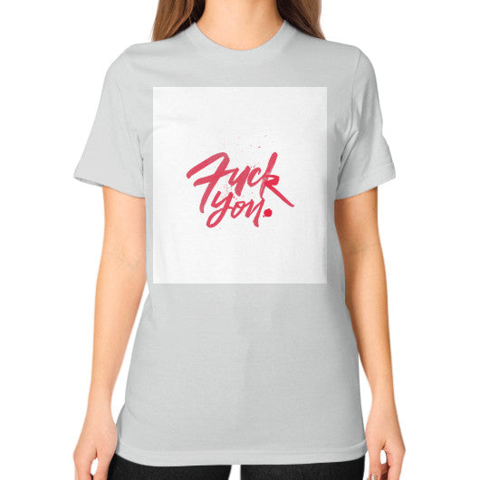 Unisex T-Shirt (on woman) Silver - Fook You!