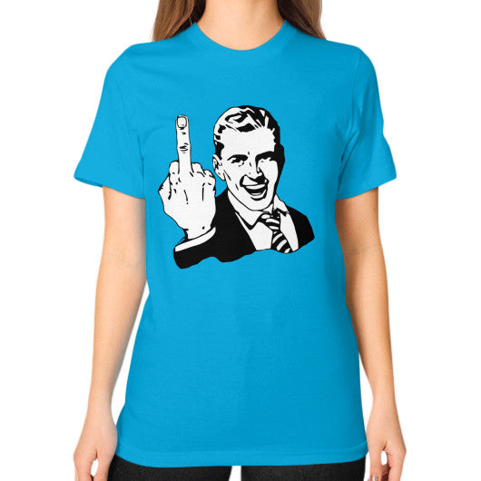 Unisex T-Shirt (on woman) Teal - Fook You!