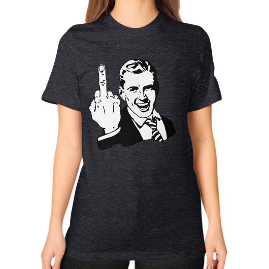 Unisex T-Shirt (on woman) Tri-Blend Black - Fook You!