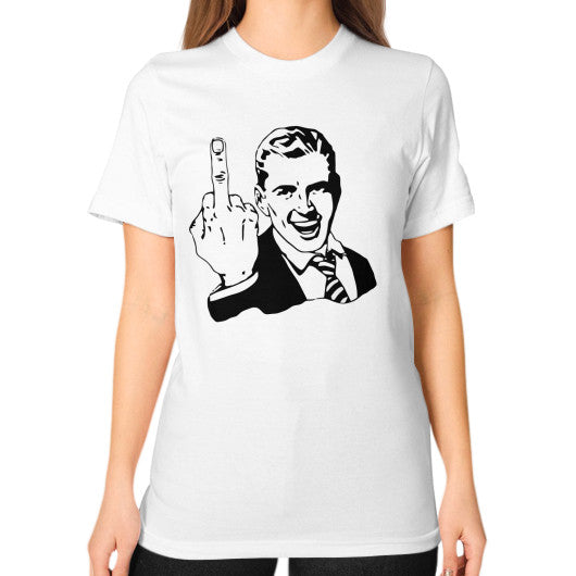 Unisex T-Shirt (on woman) White - Fook You!