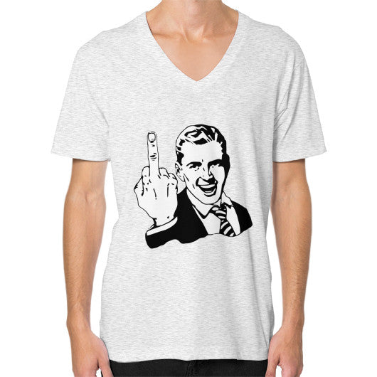 V-Neck (on man) Ash grey - Fook You!