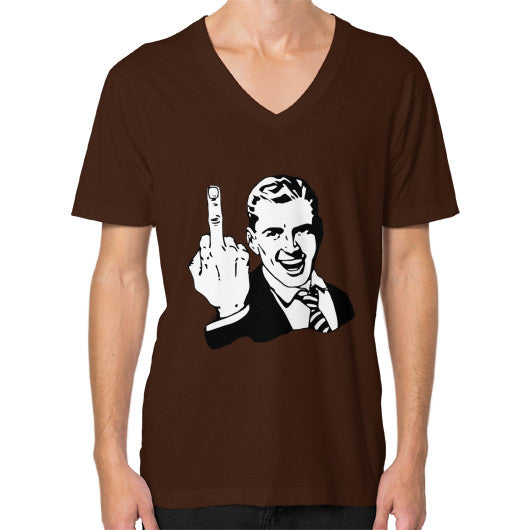 V-Neck (on man) Brown - Fook You!