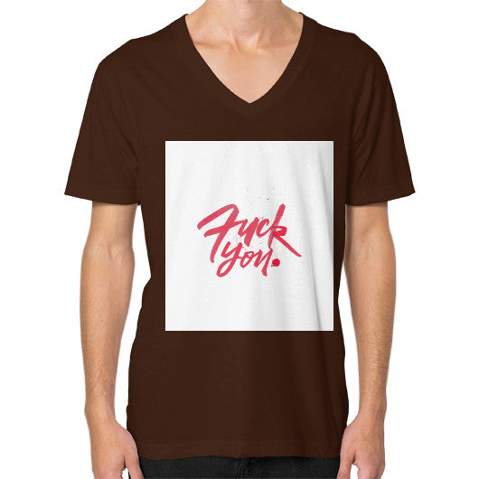 V-Neck (on man) Brown - Fook You!