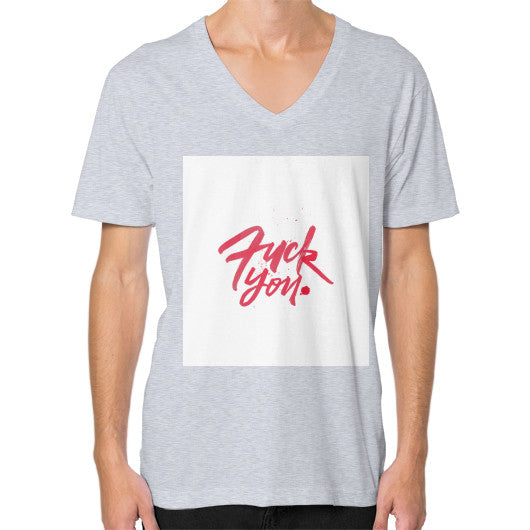 V-Neck (on man) Heather grey - Fook You!