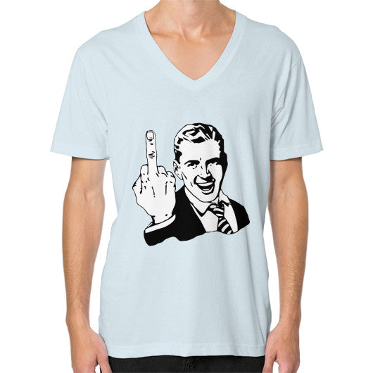 V-Neck (on man) Light blue - Fook You!