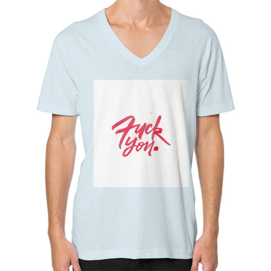 V-Neck (on man) Light blue - Fook You!