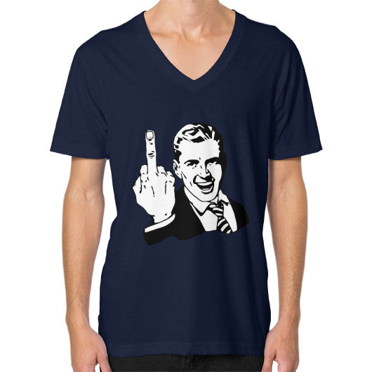 V-Neck (on man) Navy - Fook You!