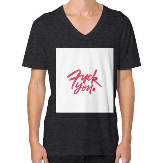 V-Neck (on man) Tri-Blend Black - Fook You!