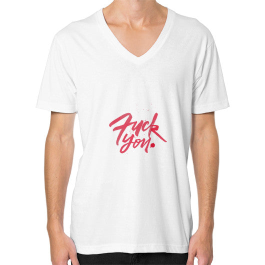 V-Neck (on man) White - Fook You!