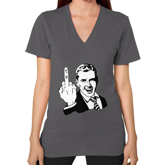 V-Neck (on woman) Asphalt - Fook You!