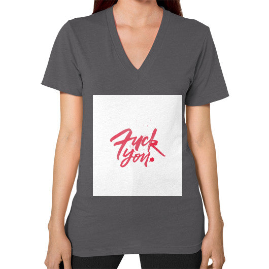 V-Neck (on woman) Asphalt - Fook You!