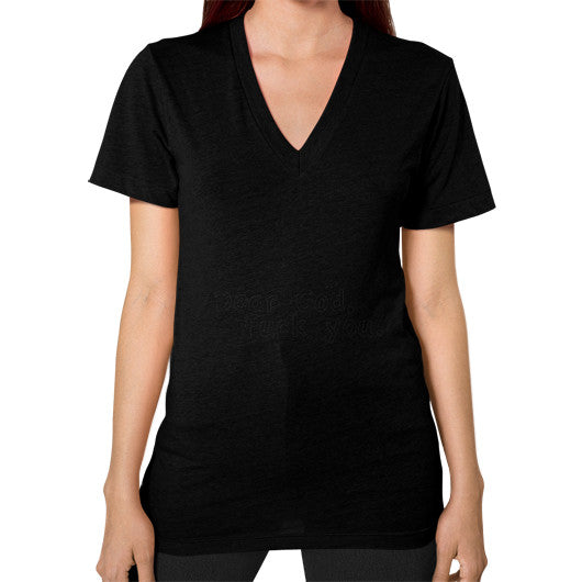 V-Neck (on woman) Black - Fook You!