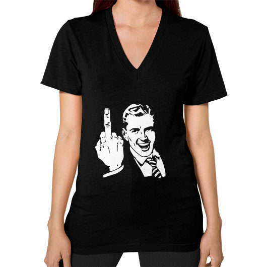 V-Neck (on woman) Black - Fook You!