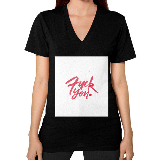V-Neck (on woman) Black - Fook You!