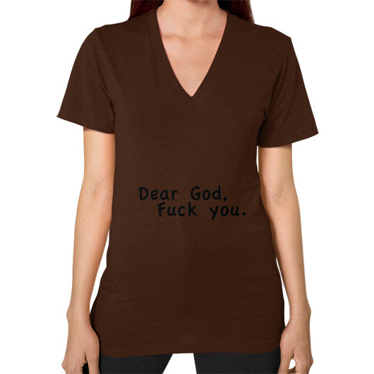 V-Neck (on woman) Brown - Fook You!