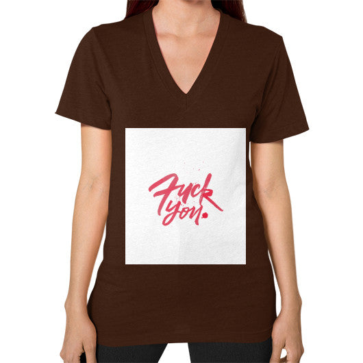 V-Neck (on woman) Brown - Fook You!