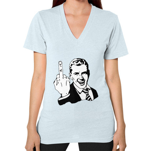 V-Neck (on woman) Light blue - Fook You!