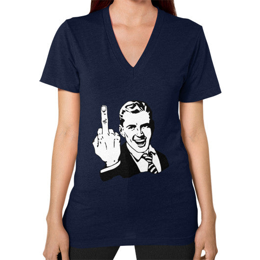 V-Neck (on woman) Navy - Fook You!