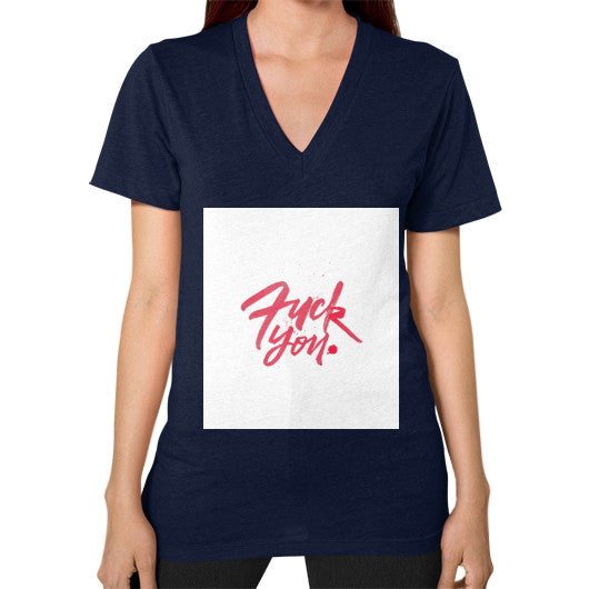 V-Neck (on woman) Navy - Fook You!