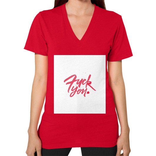 V-Neck (on woman) Red - Fook You!
